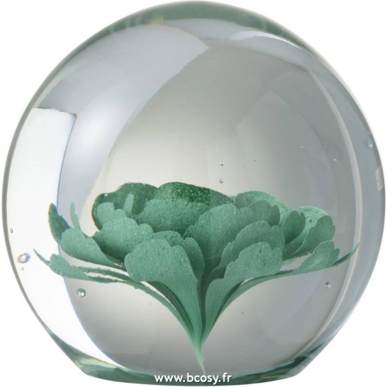 J Line Presse Papier Fleurs Verre Menthe Large 12 Jline 96705 by Jolipa 96705