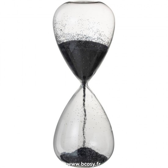 J Line Sablier Perles Verre Noir Extra Large 40H Jline 97634 by Jolipa 97634