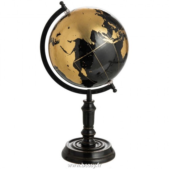 J Line Globe Sur Pied Bois Noir Or Medium 41H Jline 97956 by Jolipa 97956
