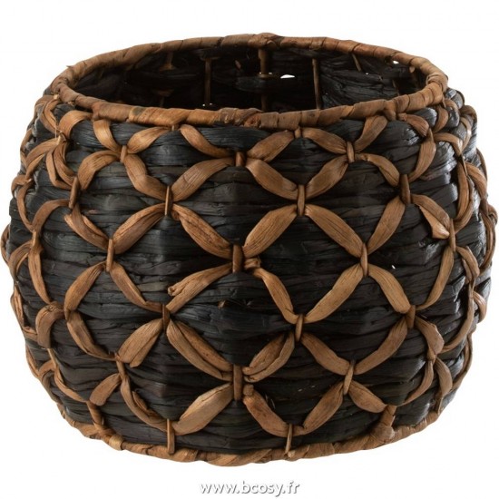 J Line Panier Roni Boule Jacynthe D'Eau Noir Marron Small L33xB33xH22 JLine 11348 by Jolipa 11348.
