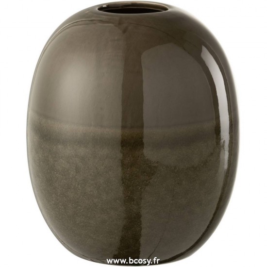 J Line Vase Marie Ceramique Vert Small L17xB17xH21 cm Jline 15081 by Jolipa 15081