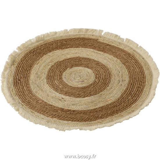 J-Line tapis moquettes nattes paillassons Jolipa Jline Tapis Floche Ecorce De Mais Coton Beige Marron