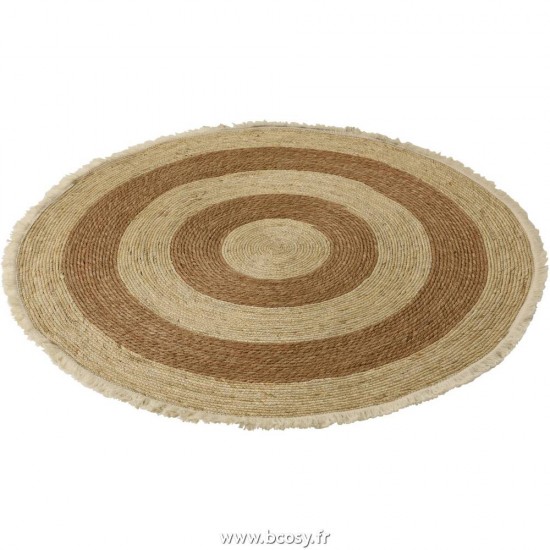 J-Line tapis moquettes Jolipa Jline Tapis Floche Ecorce De Mais Coton Beige Marron