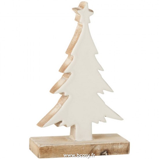 J Line Sapin De Noel Bois De Manguier Blanc Blanc Wash Small L22xB13xH5 cm Jline 15904 by Jolipa 15904