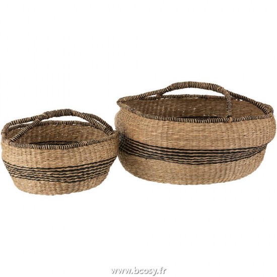 J Line Set 2 Paniers Ronds Zostère Naturel 60 Jline 1601 by Jolipa 1601