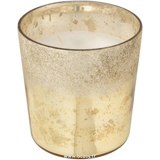 J Line Bougie Parfumee Deluxe Verre Or Medium L15xB15xH15 cm Jline 16128 by Jolipa 16128