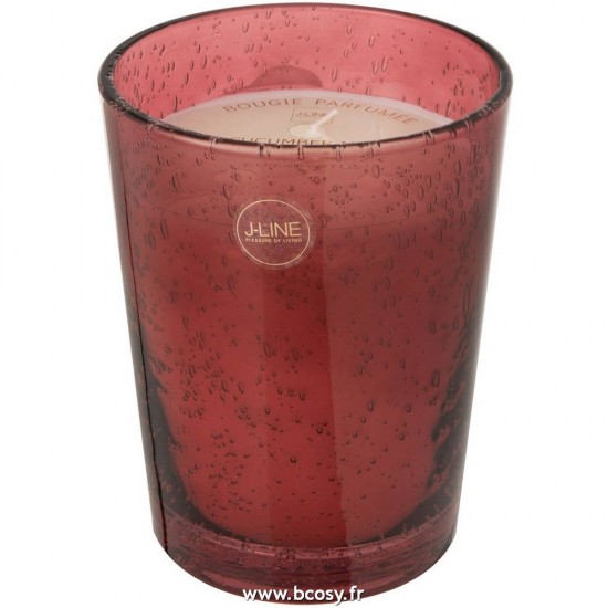 J Line Bougie Parfumee Portofino Verre Bordeaux Small L13xB13xH16 cm Jline 16151 by Jolipa 16151