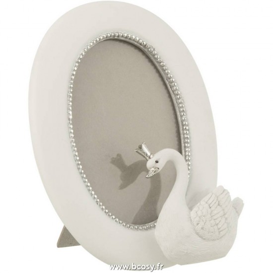 J-Line cadre cadres photo Jolipa J Line Jline Cadre Photo Cygne Resine Blanc Argent