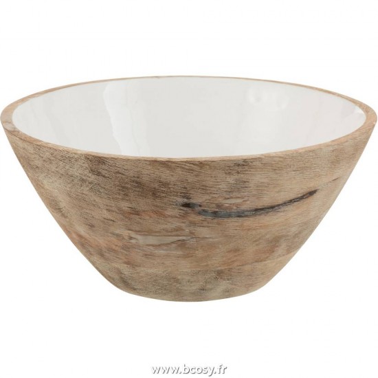 J-Line bols Jolipa Jline Bol Bois De Manguier Blanc Large
