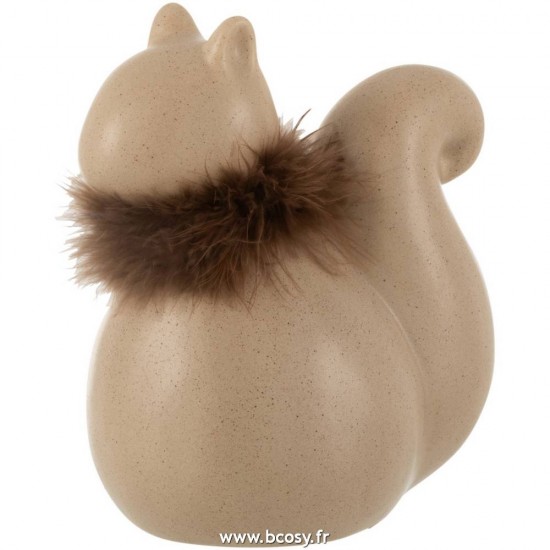 J-Line Écureuils statuettes Jolipa J Line Jline Ecureuil Porcelaine Marron Large