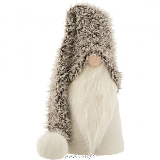 J-Line peres noël Jolipa J Line Jline Pere Noel Hiver Resine Textile Gris Large