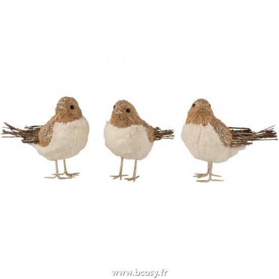 J Line Oiseau Brindilles Sechees Naturel L19xB9xH18 cm Jline 17514 by Jolipa 17514 Assortiment de 3 pcs