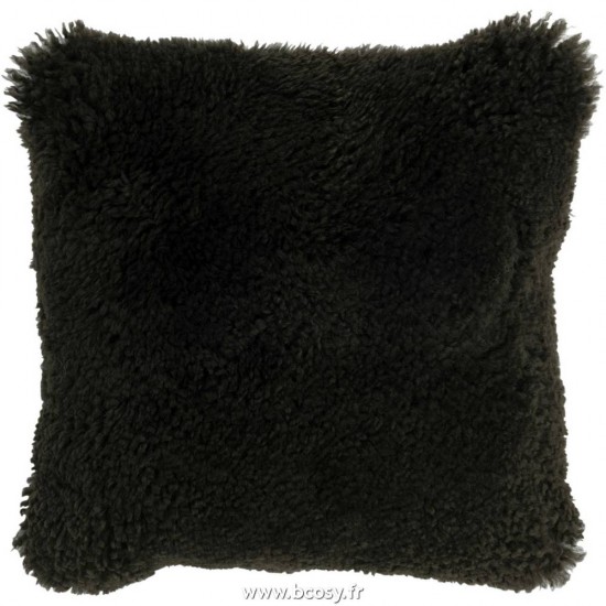 J-Line coussins Jolipa J Line Jline Coussin Carre Peau De Mouton Vert