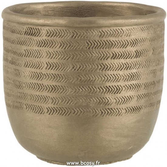 J-Line cachepots de fleur Jolipa J Line Jline Cachepot Chalet Ciment Vert Or Large