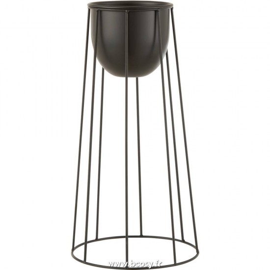 J-Line cachepots de fleur Jolipa J Line Jline Cachepot Sur Pied Lignes Metal Noir Large