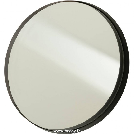 J-Line miroirs Jolipa J Line Jline Miroir Rond Bord Metal Noir Large