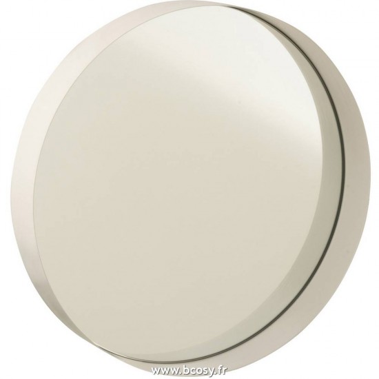 J-Line miroirs Jolipa J Line Jline Miroir Rond Bord Metal Blanc Small