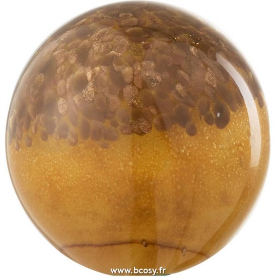 J Line Presse Papier Couches Verre Marron Ocre Small L8xB8xH8 cm Jline 18677 by Jolipa 18677