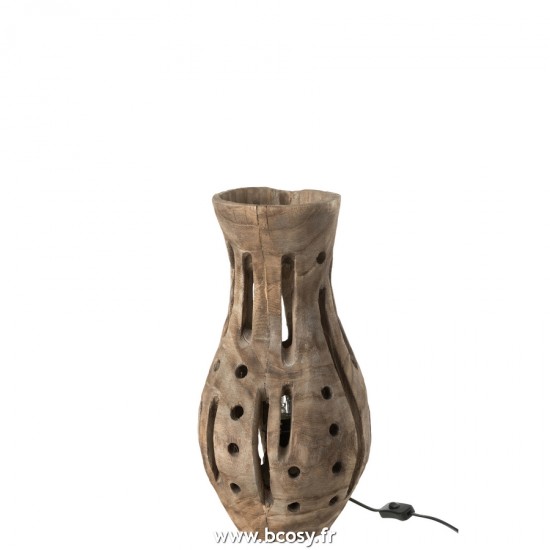 J-Line Éclairage Armatures Luminaires D'intérieur Pieds De Lampe Avec Abat Jour Lampes De Table Jolipa J Line Jline Lampe Elisabeth Bois Naturel