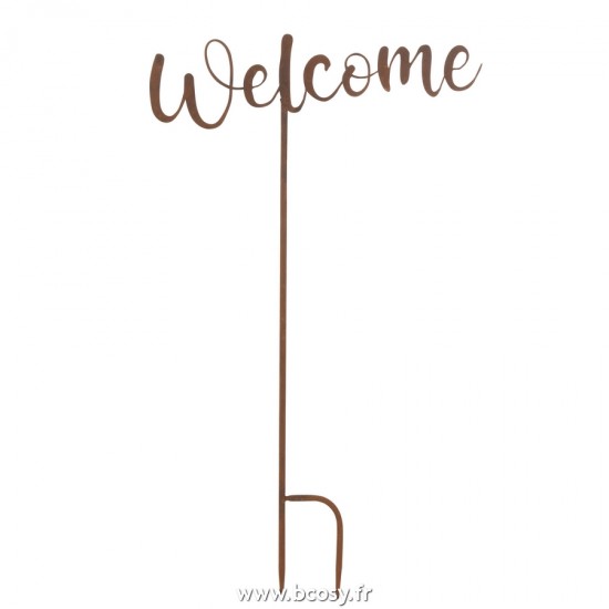 J Line decoration Jaridn Welcome Metal Rouille L40xH70 cm Jline 20189 by Jolipa 20189