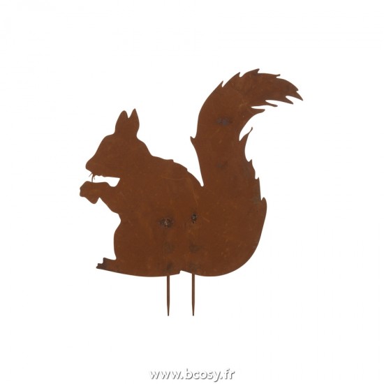 J Line decoration Jardin Ecureuil Large Metal Rouille L60xH70 cm Jline 20204 by Jolipa 20204
