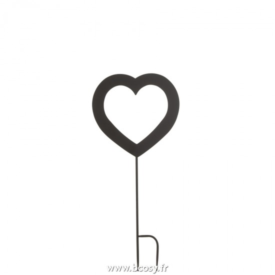 J Line decoration Jardin Cœur Ouvert Large Metal Noir L32xH70 cm Jline 20224 by Jolipa 20224