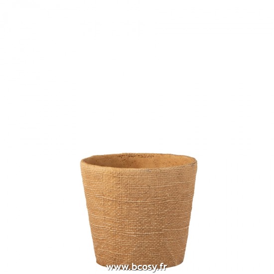 J Line Flowerpot Bistro Cement Natural Large L19xB19xH17 cm Jline 20295 by Jolipa 20295