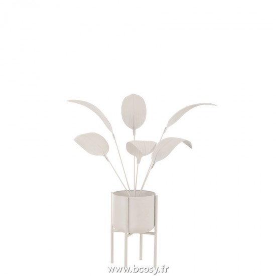 J-Line plantes Jolipa J Line Jline Decoration Plante Metal Blanc Large