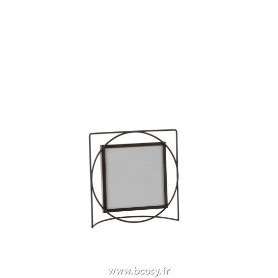 J-Line cadre cadres photo Jolipa J Line Jline Cadre Photo Carre Metal Verre Marron Fonce