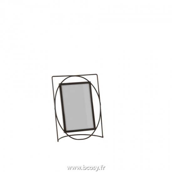 J-Line cadre cadres photo Jolipa J Line Jline Cadre Photo Rectangle Metal Verre Marron Fonce Small