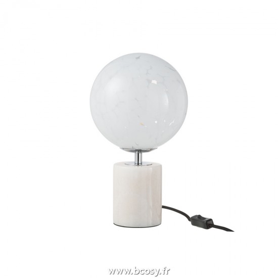 J-Line Éclairage Armatures Luminaires D'intérieur Pieds De Lampe Avec Abat Jour Lampes De Table Jolipa J Line Jline Lampe Dany Taches Sur Pied Verre Blanc