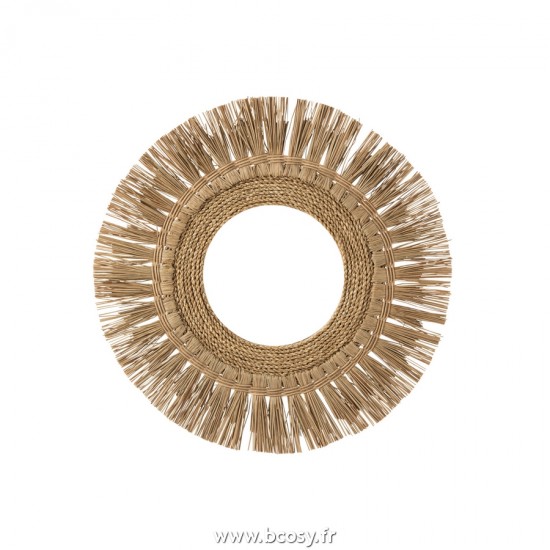 J-Line miroirs Jolipa J Line Jline Miroir Rond Herbe Naturel