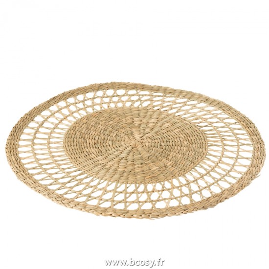 J-Line sets de tables Jolipa J Line Jline Sous Verre Rond Zostere Naturel