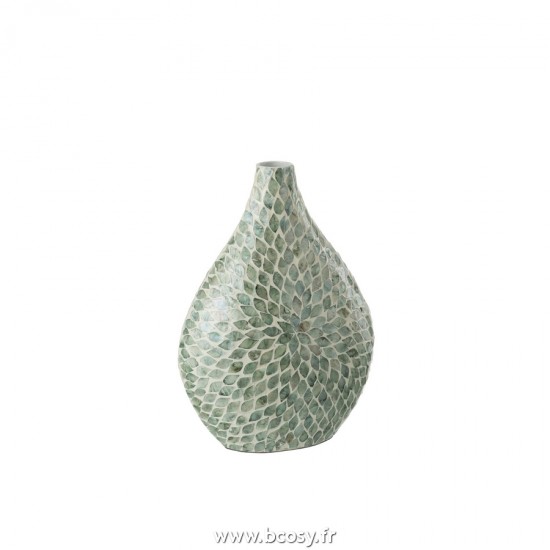 J Line Vase Alpha Perle Bleu Clair L30xB16xH42 cm Jline 20879 by Jolipa 20879