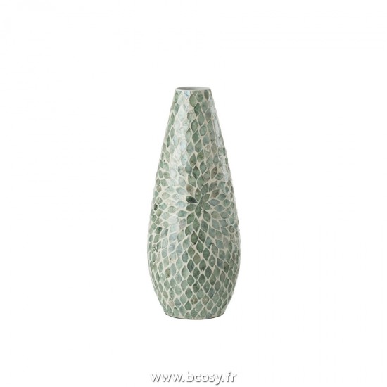 J Line Vase Beta Perle Bleu Clair L20xB20xH46 cm Jline 20880 by Jolipa 20880
