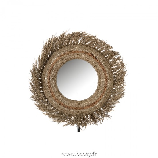J-Line miroirs Jolipa J Line Jline Miroir Mael Rond Herbes Naturel