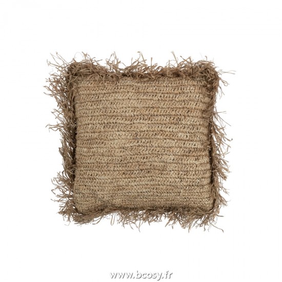 J Line Coussin Jeff Carre Raphia Naturel Large L50xB50xH10 cm Jline 21097 by Jolipa 21097