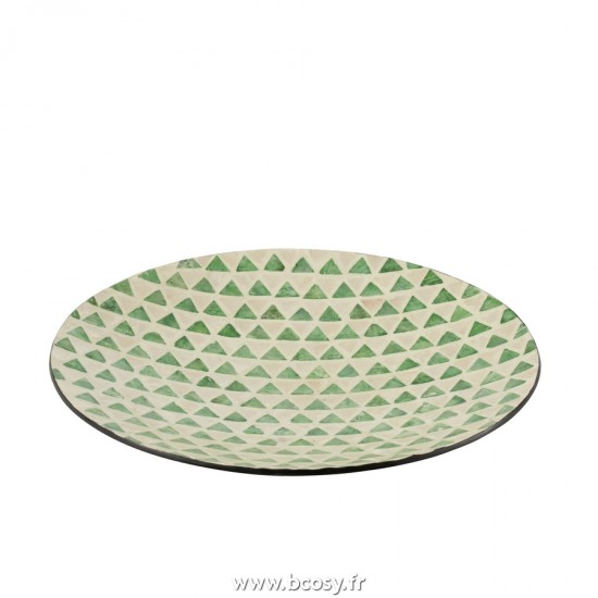 J-Line plats Jolipa J Line Jline Plateau Nuye Rond Mosaique Papier Vert