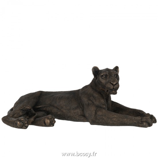 J Line Lionne Couché Poly Bronze L81xB38xH29 cm Jline 21297 by Jolipa 21297
