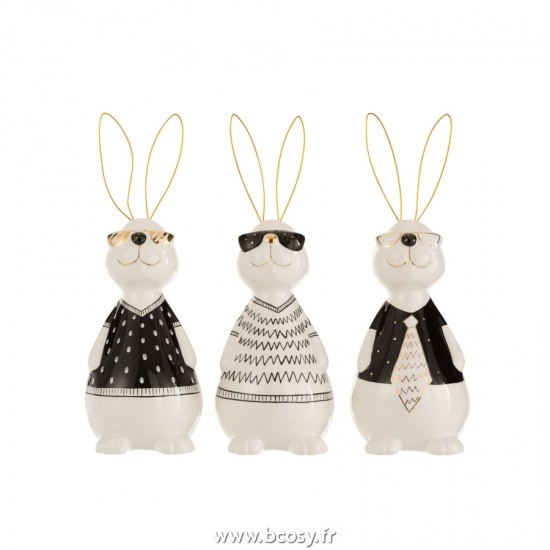 J-Line animal animaux statuettes Jolipa J Line Jline Lapin Max Ceramique Large Ass2
