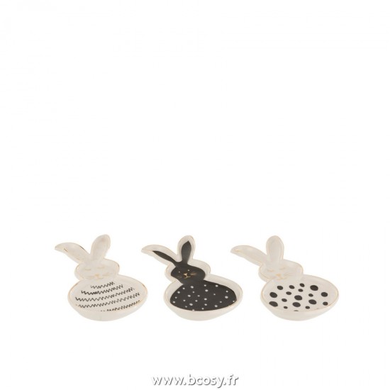 J-Line plats Jolipa J Line Jline Plat Lapin Ceramique Medium Ass3