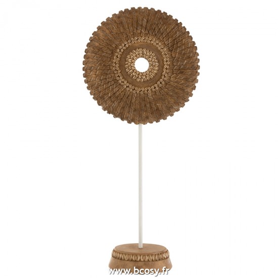J-Line cercles sur pied statuettes Jolipa J Line Jline Cercle Pied Resine Blanc Marron Large