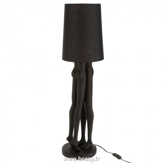 J-Line Éclairage Armatures Luminaires D'intérieur Pieds De Lampe Avec Abat Jour Lampes De Table Jolipa J Line Jline Lampe Couple Resine Noire