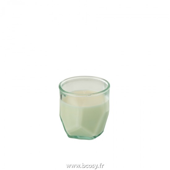 J Line Bougie Origami Verre Transparent L9xB9xH9 cm Jline 21722 by Jolipa 21722