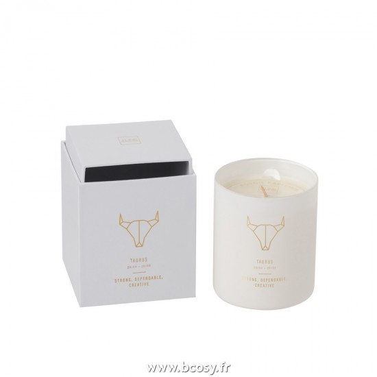 J-Line bougies parfumées Jolipa J Line Jline Bougie Parfumee Astro Taureau Blanche 50H