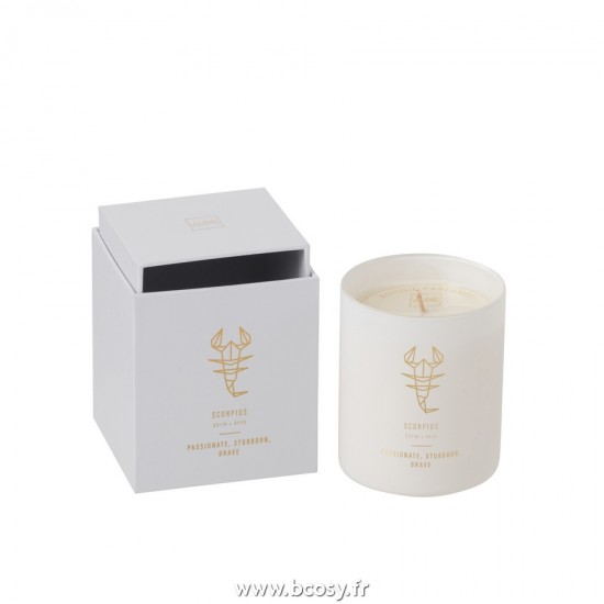 J-Line bougies parfumées Jolipa J Line Jline Bougie Parfumee Astro Scorpion Blanche 50H