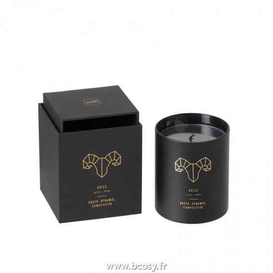 J-Line bougies parfumées Jolipa J Line Jline Bougie Parfumee Astro Belier Noire 50H