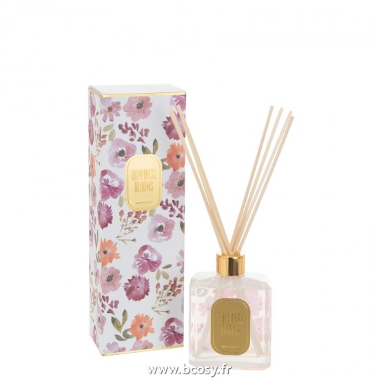 J Line Huile Parfumee Batons Happiness Blooms Blanche L9xB7xH27 cm Jline 21972 by Jolipa 21972