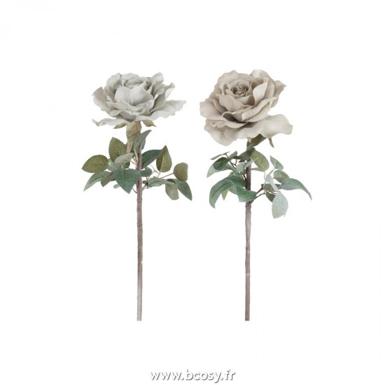 J Line Rose En Polyester Vieux Vert Mix L66xB14xH10 cm Jline 22417 by Jolipa 22417 Assortiment de 2 pcs