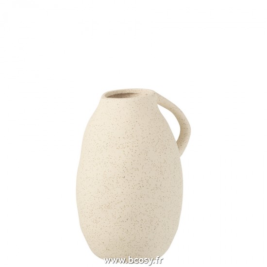 J Line Vase Cruche Ceramique Beige M L17xB15xH25 cm Jline 22666 by Jolipa 22666